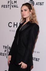 LILY JAMES at Little Woods Screening at Tribeca Film Festival 04/21/2018