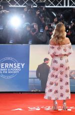 LILY JAMES at The Guernsey Literary and Potato Peel Pie Society Premiere in London 04/09/2018