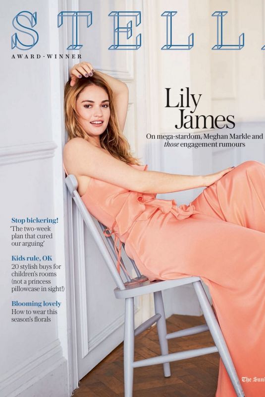 LILY JAMES in Stella Magazine, April  2018