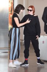 LINDSAY and ALI LOHAN at JFK Airport in New York 04/23/2018