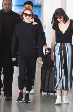 LINDSAY and ALI LOHAN at JFK Airport in New York 04/23/2018