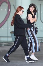 LINDSAY and ALI LOHAN at JFK Airport in New York 04/23/2018