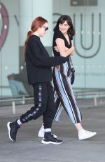 LINDSAY and ALI LOHAN at JFK Airport in New York 04/23/2018