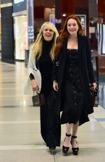 LINDSAY and DINA LOHAN Leaves Michael Lohans Birthday Dinner in New York 04/28/2018