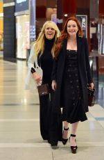 LINDSAY and DINA LOHAN Leaves Michael Lohans Birthday Dinner in New York 04/28/2018
