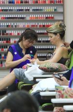LORI LAUGHLIN at a Nail Salon in Beverly Hills 04/24/2018