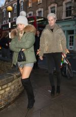 LOTTIE MOSS and Her Mother Inger Leaves Gola Restaurant in London 04/04/2018
