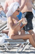 LOUISA WARWICK in Bikini on the Beach in Miami 04/14/2018