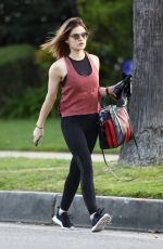 LUCY HALE Heading and Leaves a Gym in Los Angeles 04/03/2018