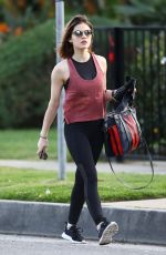 LUCY HALE Heading and Leaves a Gym in Los Angeles 04/03/2018