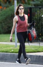 LUCY HALE Heading and Leaves a Gym in Los Angeles 04/03/2018