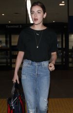 LUCY HALE in Jeans at LAX Airport in Los Angeles 04/19/2018