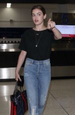 LUCY HALE in Jeans at LAX Airport in Los Angeles 04/19/2018
