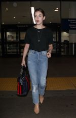LUCY HALE in Jeans at LAX Airport in Los Angeles 04/19/2018