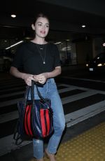 LUCY HALE in Jeans at LAX Airport in Los Angeles 04/19/2018