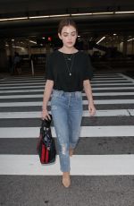 LUCY HALE in Jeans at LAX Airport in Los Angeles 04/19/2018