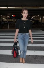 LUCY HALE in Jeans at LAX Airport in Los Angeles 04/19/2018