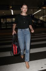 LUCY HALE in Jeans at LAX Airport in Los Angeles 04/19/2018