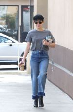 LUCY HALE in Jeans Out for Coffee in Los Angeles 04/04/2018