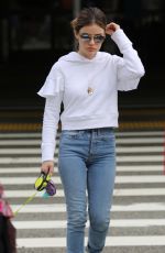 LUCY HALE with Her Dog at LAX Airport in Los Angeles 04/02/2018