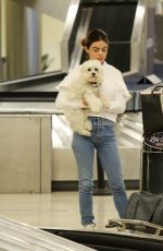 LUCY HALE with Her Dog at LAX Airport in Los Angeles 04/02/2018