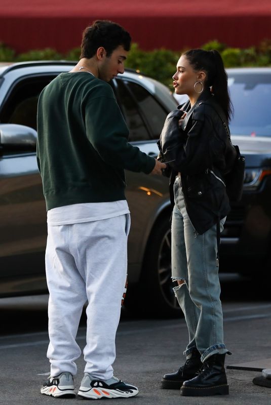 MADISON BEER and Zack Bia Out for Dinner in Los Angeles 04/03/2018