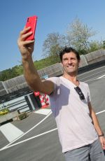 MARIA SHARAPOVA and Mark Webber Driving Porsche 911 RT2 RS in Stuttgart 04/20/2018