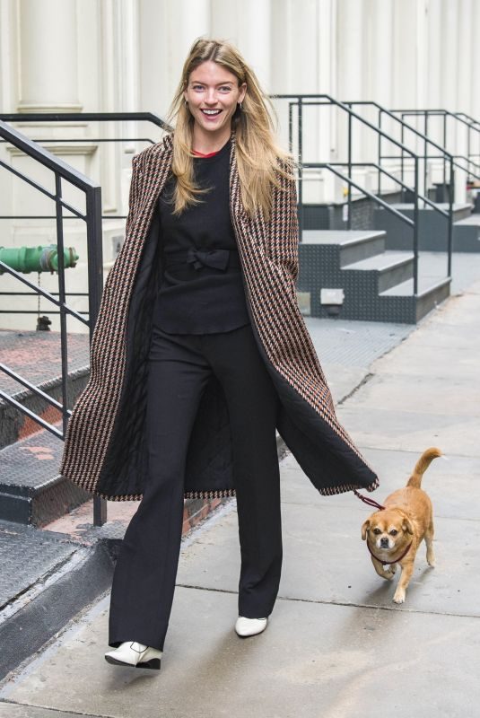 MARTHA HUNT Out with Her Dog in New York 04/11/2018