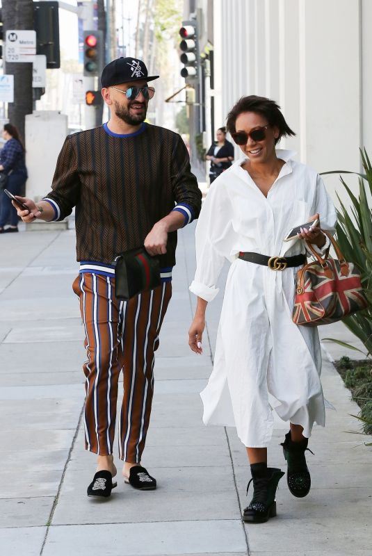 MELANIE BROWN and Gary Madatyan Out for Lunch in Beverly Hills 04/23/2018