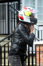 MELANIE SYKES Getting off Her Taxi Bike 04/26/2018