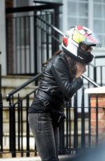 MELANIE SYKES Getting off Her Taxi Bike 04/26/2018