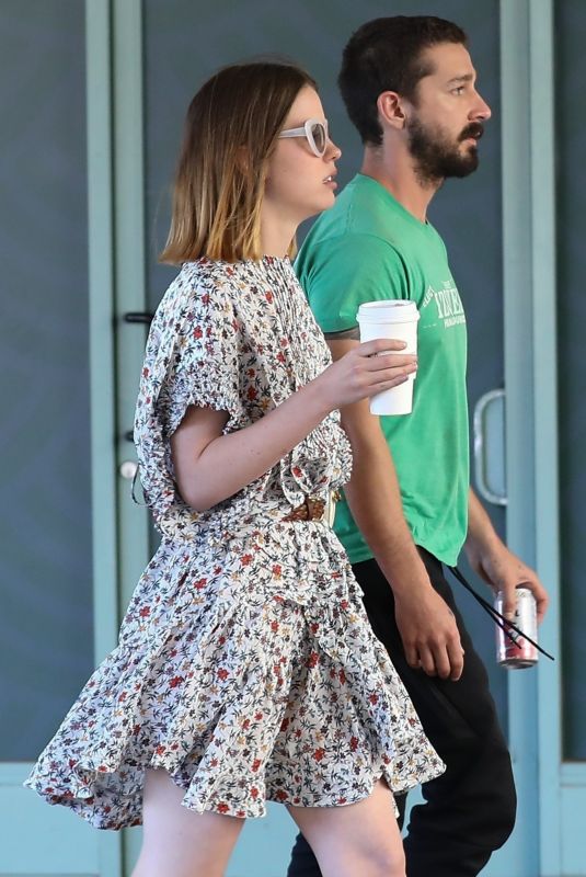 MIA GOTH and Shia Labeouf Out for Coffee in Brentwood 04/25/2018