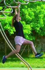 MICHELLE HUNZIKER at a Park in Bergamo 04/28/2018