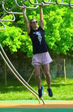 MICHELLE HUNZIKER at a Park in Bergamo 04/28/2018