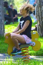 MICHELLE HUNZIKER at a Park in Bergamo 04/28/2018