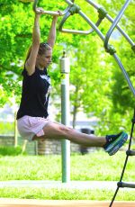 MICHELLE HUNZIKER at a Park in Bergamo 04/28/2018