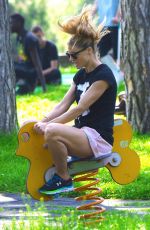 MICHELLE HUNZIKER at a Park in Bergamo 04/28/2018