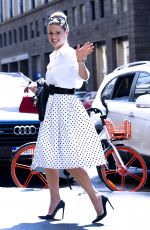 MICHELLE HUNZIKER Out and About in Milan 04/20/2018