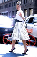 MICHELLE HUNZIKER Out and About in Milan 04/20/2018
