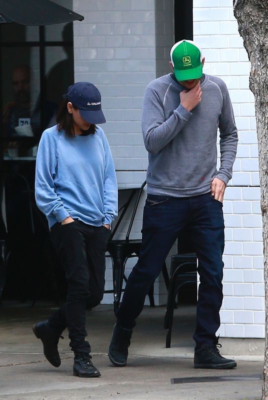 MILA KUNIS and Ashton Kutcher Leaves Joans on Third in Studio City 04/19/2018