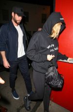 MILEY CYRUS Arrives at Troubadour in West Hollywood 04/11/2018