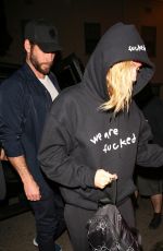 MILEY CYRUS Arrives at Troubadour in West Hollywood 04/11/2018