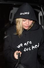 MILEY CYRUS Arrives at Troubadour in West Hollywood 04/11/2018