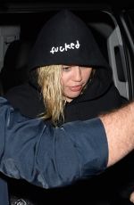 MILEY CYRUS Arrives at Troubadour in West Hollywood 04/11/2018