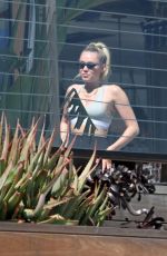 MILEY CYRUS Out for Lunch in Malibu 04/10/2018