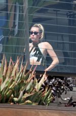 MILEY CYRUS Out for Lunch in Malibu 04/10/2018