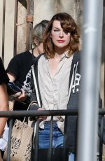 MILLA JOVOVIC on the Set of Paradise Hills in Barcelona 04/18/2018