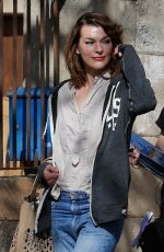 MILLA JOVOVIC on the Set of Paradise Hills in Barcelona 04/18/2018