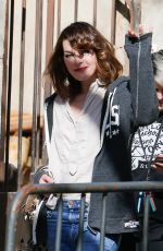MILLA JOVOVIC on the Set of Paradise Hills in Barcelona 04/18/2018