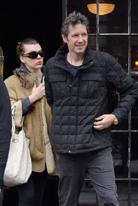 MILLA JOVOVICH and Paul W. S. Anderson Leaves Bowery Hotel in New York 04/04/2018
